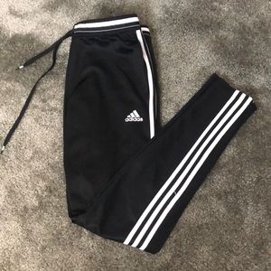 black adidas striped joggers